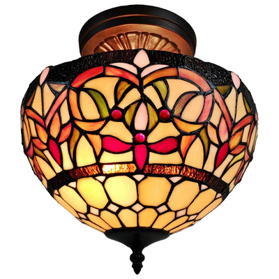 Amora Lighting AM1081HL12B Tiffany Style Ceiling Lamp