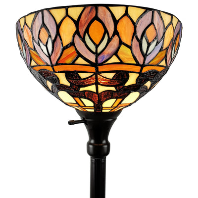 Amora Lighting AM1086FL12 Tiffany Style Peacock 1-light Torchiere Lamp