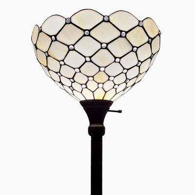 Amora Lighting AM1119FL14B Tiffany Style Floor Torchiere Lamp, 72-Inch
