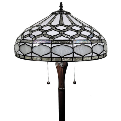 Amora Lighting Tiffany Style AM222FL18 Royal White Floor Lamp 60 Inches Tall
