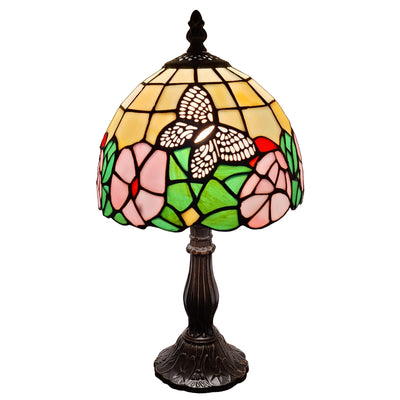 Amora Lighting AM042TL08B Tiffany Style Floral Mini Table Lamp 15 In