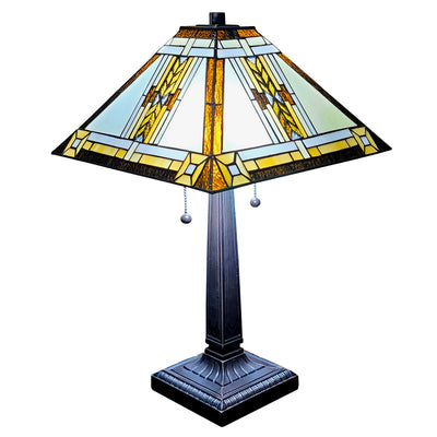 Amora Lighting AM099TL14B Tiffany Style Mission Design Table Lamp 22 In