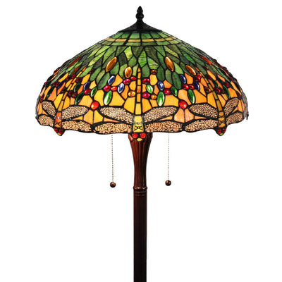 Amora Lighting AM1028FL18B Tiffany Style Dragonfly Floor Lamp 18 Inches Wide