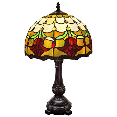 Amora Lighting AM1094TL12B Tiffany Style Tulips Table Lamp 19 Inches Tall
