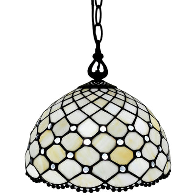 Amora Lighting AM119HL12B Jewel Tiffany Style Hanging Lamp 12 In