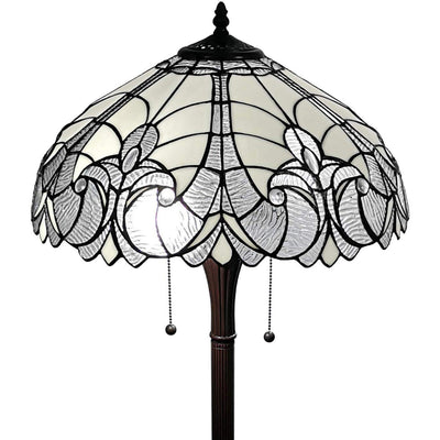 Amora Lighting AM205FL18B Tiffany Style Floral White Floor Lamp 62 In High