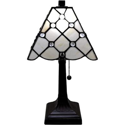 Amora Lighting Tiffany Style AM213TL08B Mission Jeweled Table Lamp 8 Inches Wide
