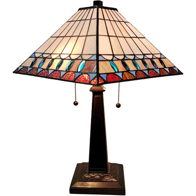 Amora Lighting AM238TL14B Tiffany Style Mission Table Lamp 21 In High