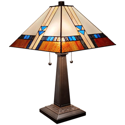 Amora Lighting AM243TL14B Tiffany-style Mission Table Lamp 23 In Tall