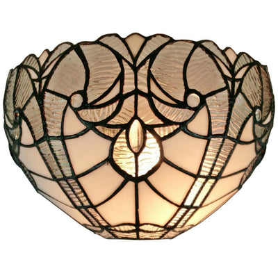 Amora Lighting AM249WL12B Tiffany Style White Floral Wall Sconce Lamp 12 In Wide