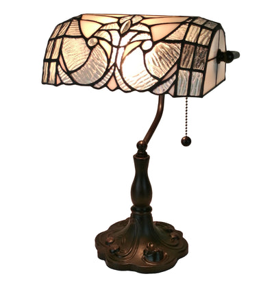 Amora Lighting Tiffany Style AM250TL10 Floral Banker Tiffany Style Table Lamp 13 In