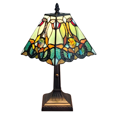 Amora Lighting AM253TL08B Tiffany Style Floral Mission Style Table Lamp 8 Inches Wide