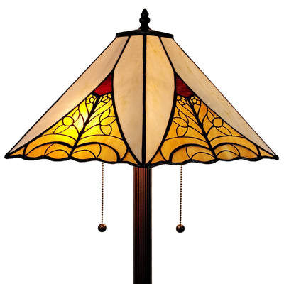 Amora Lighting AM259FL18B Tiffany Style Mission Floor Lamp 63 inches High