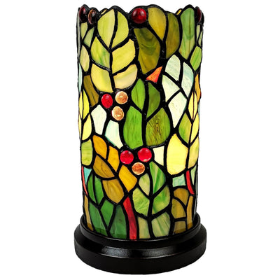 Amora Lighting AM269ACCB Tiffany Style Leaves And Berries Accent Table Lamp