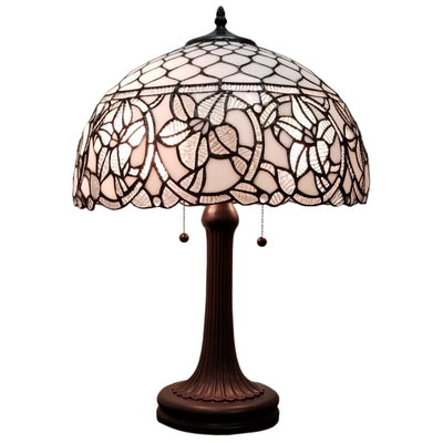 Amora Lighting Tiffany Style AM273TL16B Floral White Table Lamp