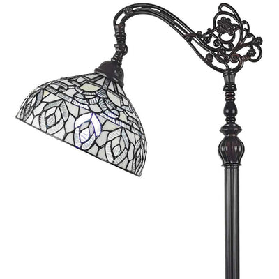 Amora Lighting Tiffany Style AM277FL12B Peacock Design Floor Reading Lamp