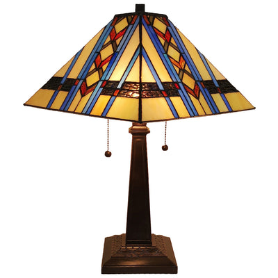 Amora Lighting AM290TL14B Tiffany Style Mission Table Lamp 22 Inch Tall