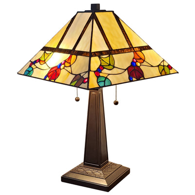 Amora Lighting AM301TL14B Tiffany Style Berries/Leaves Mission Table Lamp 22 Inches Tall