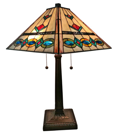 Amora Lighting AM307TL14 Tiffany Style Multi Color Mission Table Lamp 22 Inches Tall