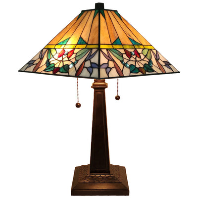 Amora Lighting AM309TL14B Tiffany Style Multi Color Mission Table Lamp 22 Inches Tall
