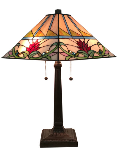 Amora Lighting AM311TL14 Tiffany Style Multi Color Mission Table Lamp 22 Inches Tall
