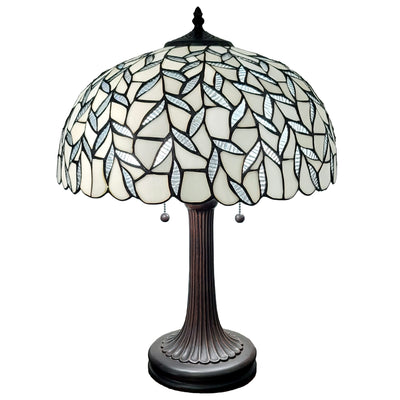 Amora Lighting AM332TL16B Tiffany Style Peacock Design Table Lamp 24 Inches White