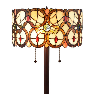 Amora Lighting AM342FL16 Tiffany Style Double Light Floor Lamp