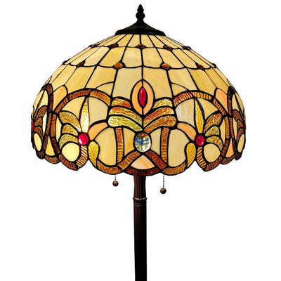 Amora Lighting AM358FL18 Tiffany Style Floral Floor Lamp 60 In High
