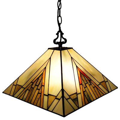 Amora Lighting AM359HL14 Tiffany Style Mission 2-light Hanging Lamp