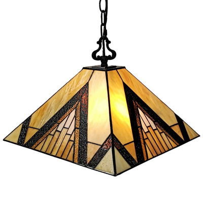 Amora Lighting AM360HL14 Tiffany Style Mission 2-light Hanging Lamp