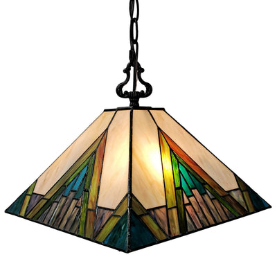 Amora Lighting AM361HL14 Tiffany Style Mission 2-light Hanging Lamp
